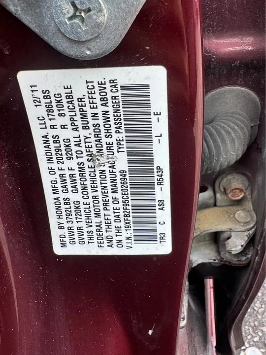 2012 Honda Civic 9th Gen - Image 10 of 11