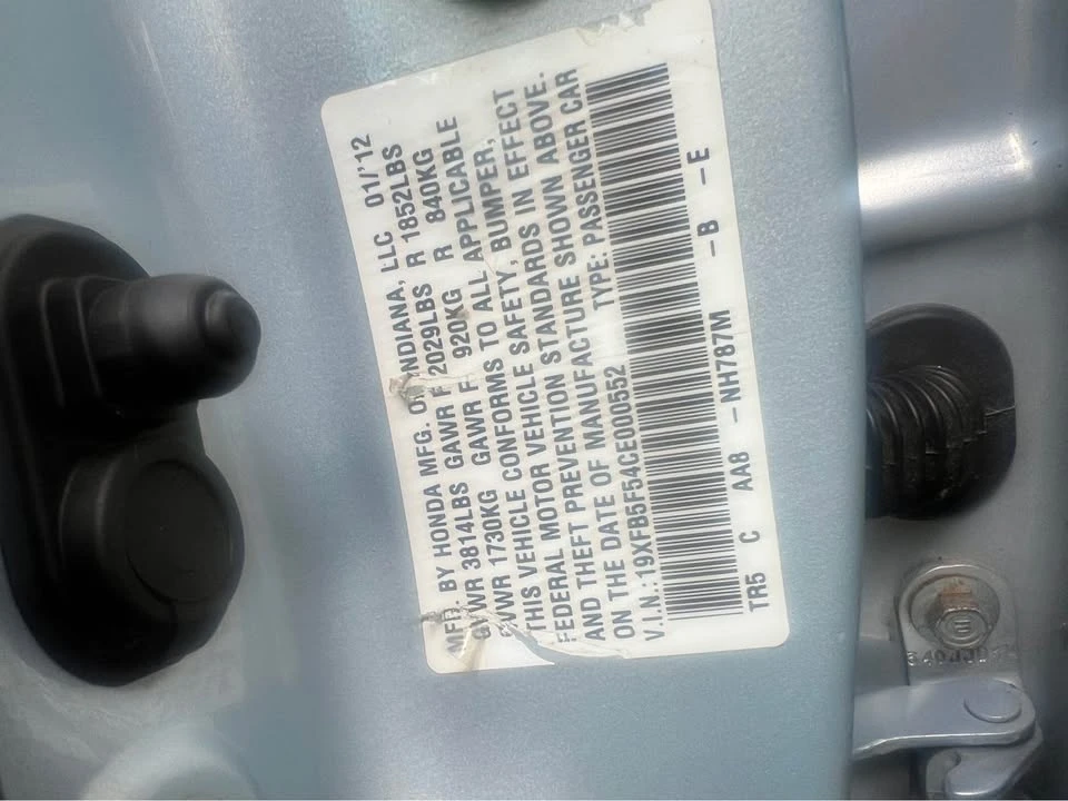 2012 Honda Civic 9th Gen - Image 11 of 11