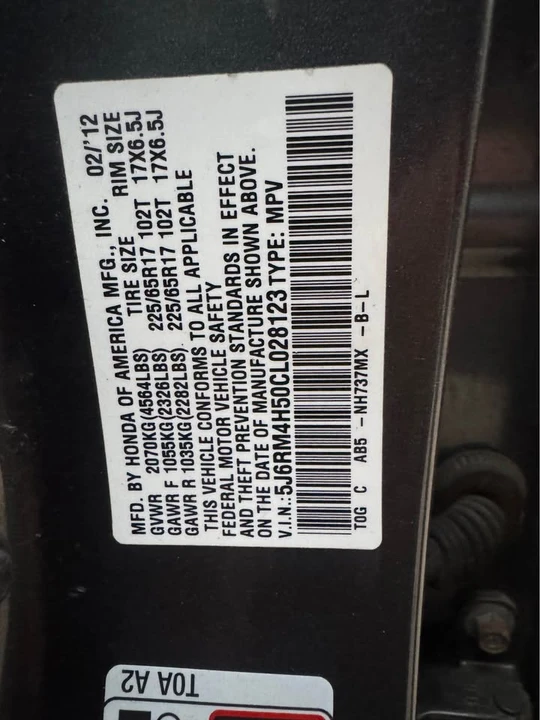 2012 Honda CR-V 4th Gen - Image 17 of 18