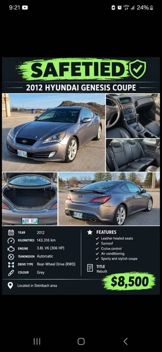 2012 Hyundai Genesis Coupe - Image 2 of 9
