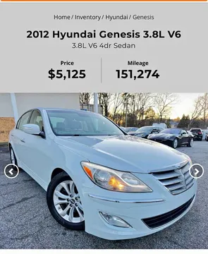 2012 Hyundai Genesis 3.8 Sedan