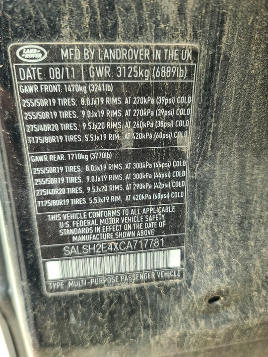 2012 Land Rover Range Rover L322 - Image 12 of 12