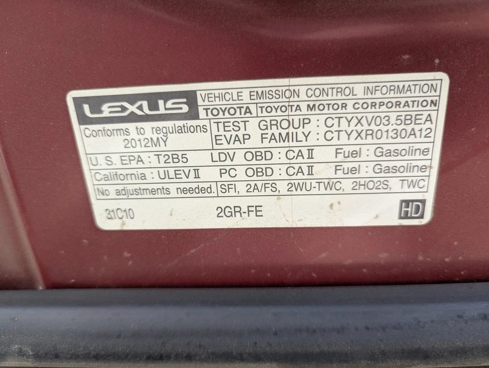 2012 Lexus ES 5th Gen - Image 11 of 11