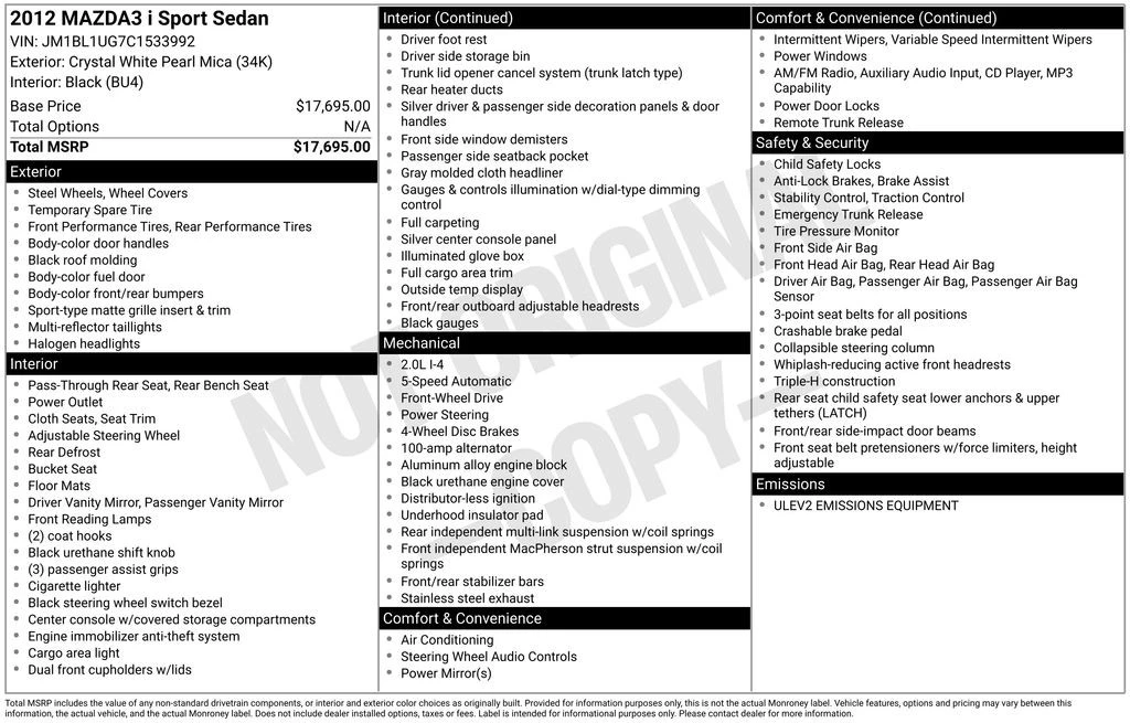 2012 Mazda Mazda 3 2nd Gen - Image 6 of 12