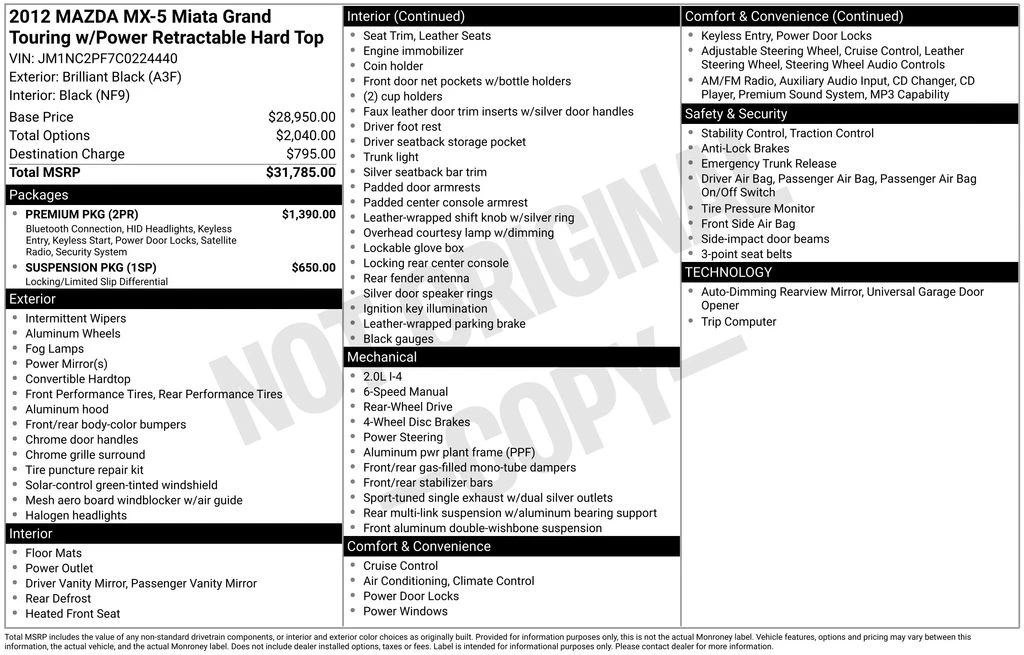2012 Mazda NC MX-5 Miata - Image 15 of 15