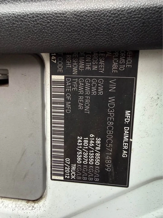 2012 Mercedes-Benz NCV3 Sprinter - Image 9 of 9