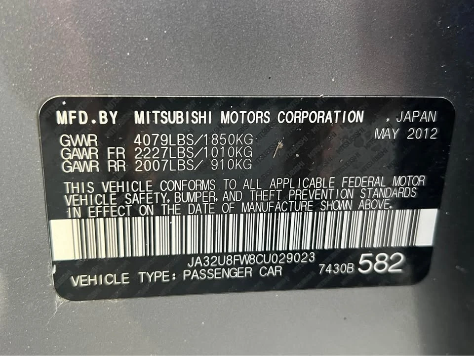 2012 Mitsubishi Lancer 10th Gen - Image 13 of 16