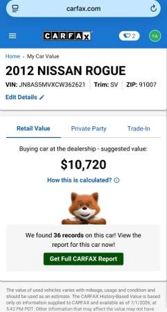 2012 Nissan Rogue - Image 10 of 20