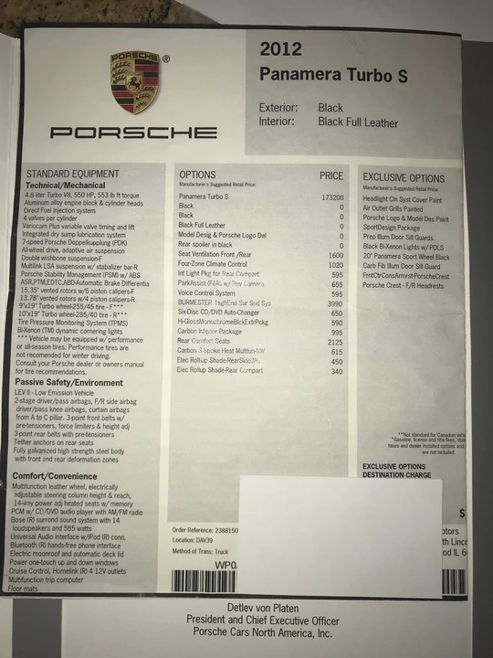 2012 Porsche 970 Panamera Turbo S - Image 8 of 9