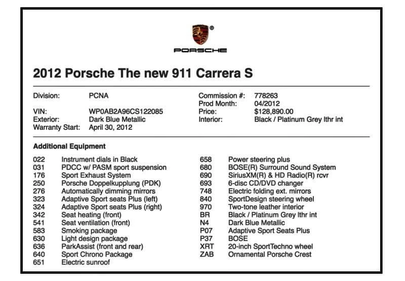 2012 Porsche 991 Carrera S - Image 16 of 16