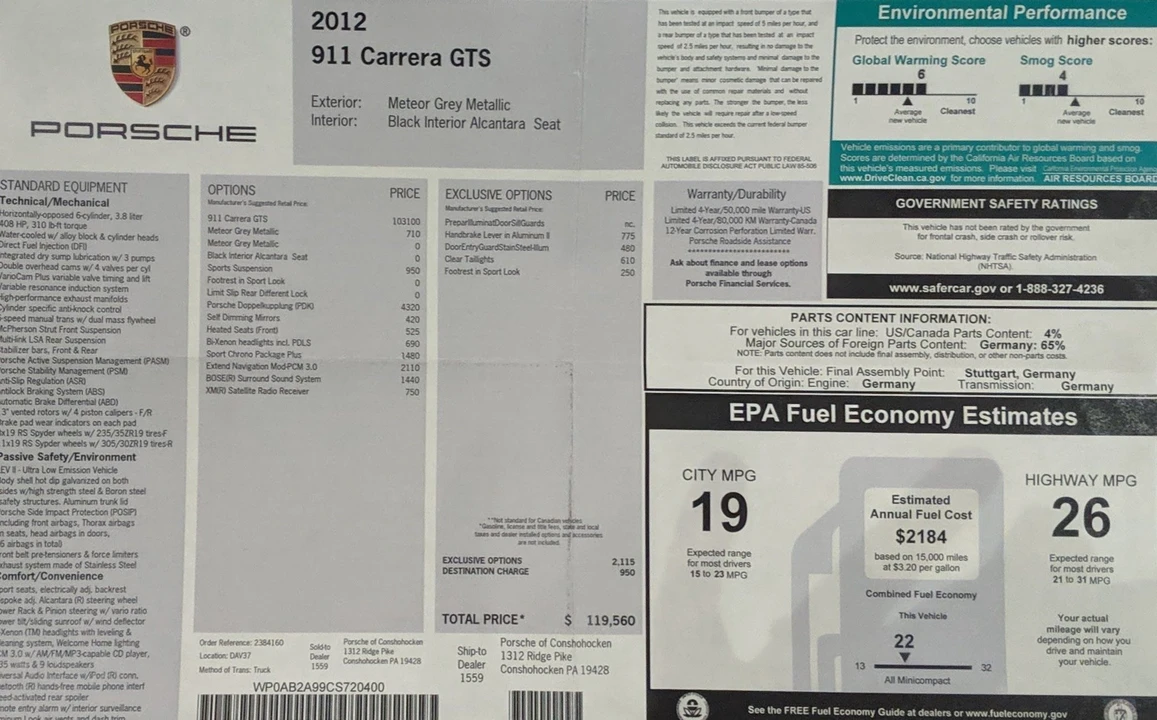 2012 Porsche 997 Carrera GTS - Image 2 of 24