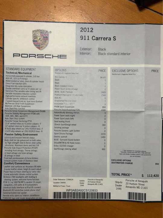 2012 Porsche 991 Carrera S - Image 14 of 16
