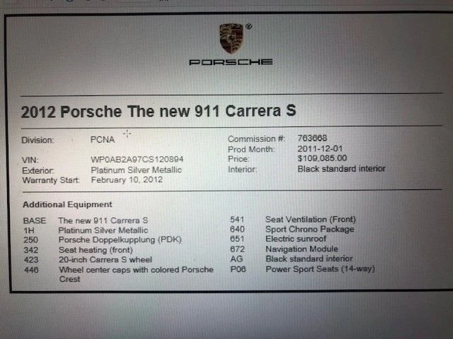 2012 Porsche 991 Carrera S - Image 7 of 12