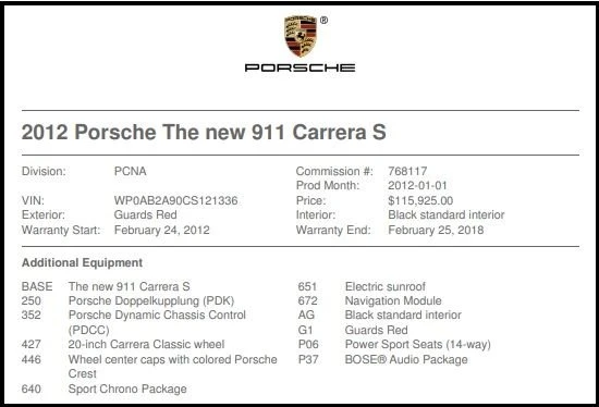 2012 Porsche 991 Carrera S - Image 12 of 18