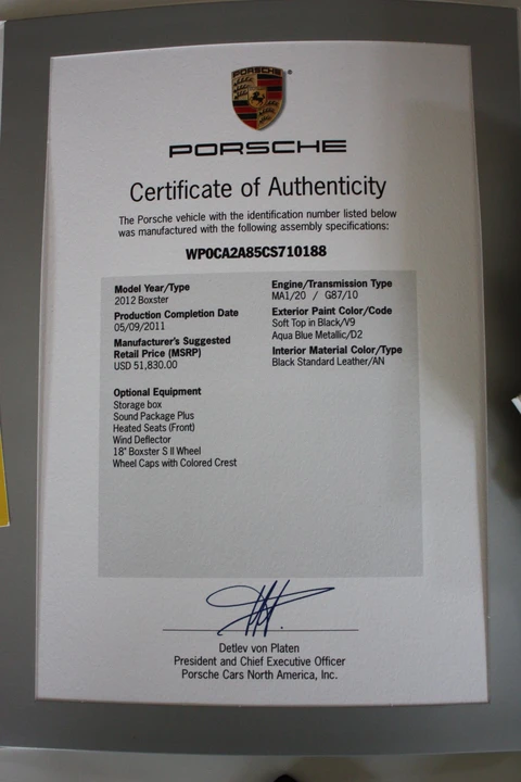 2012 Porsche 987 Boxster - Image 20 of 21