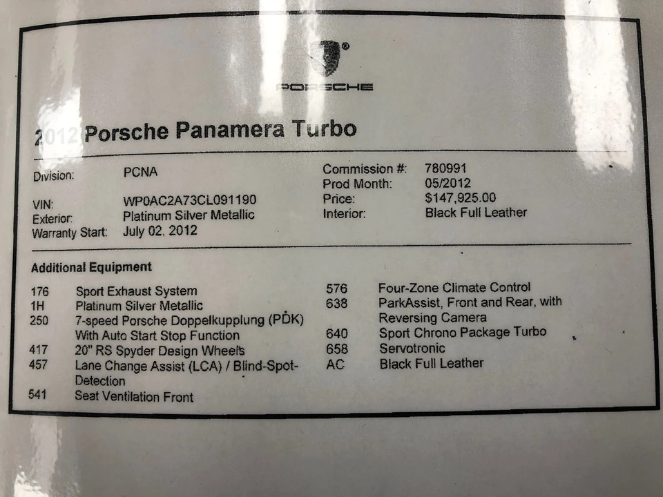 2012 Porsche 970 Panamera Turbo - Image 5 of 23