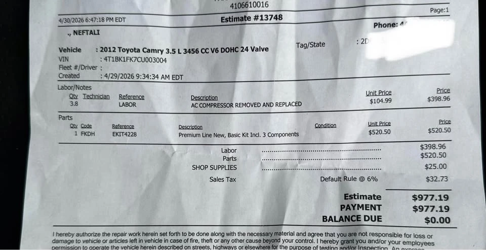 2012 Toyota Camry 7th Gen - Image 13 of 13