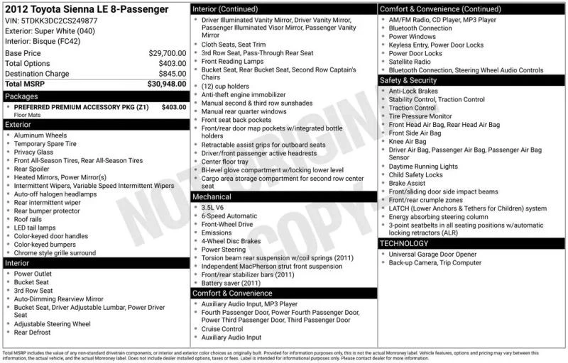 2012 Toyota Sienna 3rd Gen - Image 3 of 12