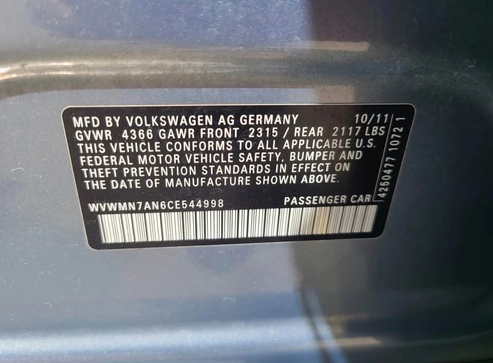 2012 Volkswagen CC - Image 13 of 14