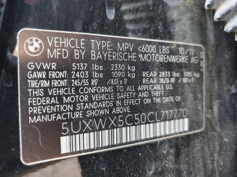 2012 BMW F25 X3 - Image 12 of 12