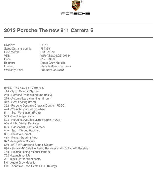 2012 Porsche 991 Carrera S - Image 1 of 26