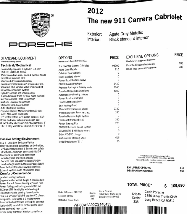 2012 Porsche 991 Carrera - Image 4 of 5