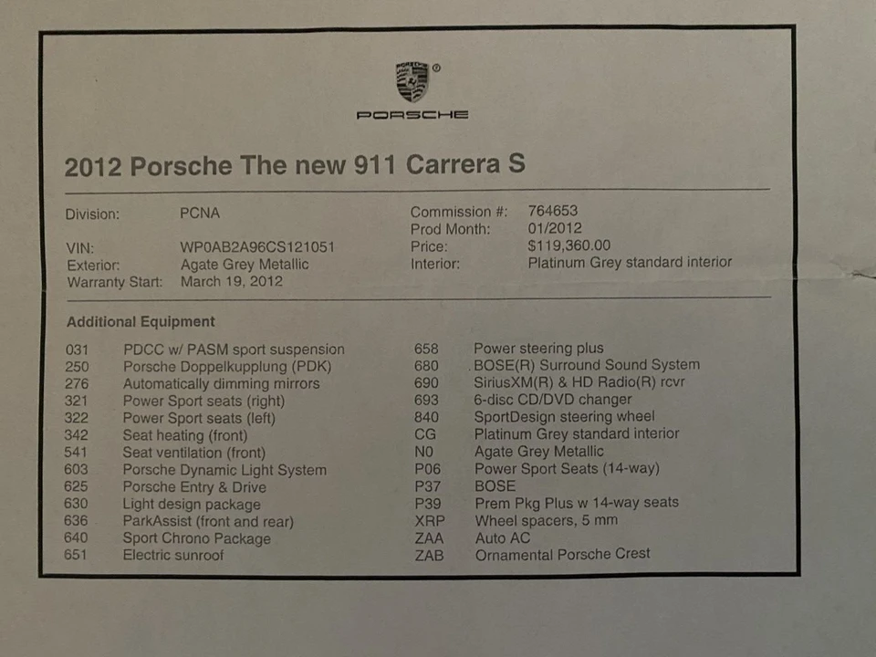 2012 Porsche 997 Carrera S - Image 10 of 10