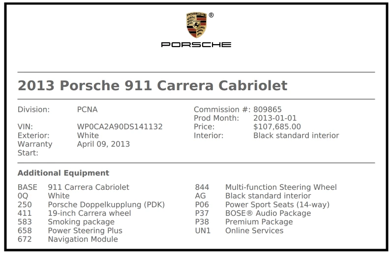2013 Porsche 991 Carrera - Image 3 of 3