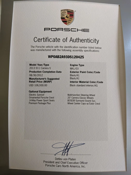 2013 Porsche 991 Carrera S - Image 6 of 11