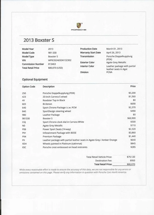 2013 Porsche 981 Boxster S - Image 23 of 29
