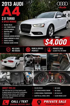 2013 Audi A4 2.0T Quattro Sedan