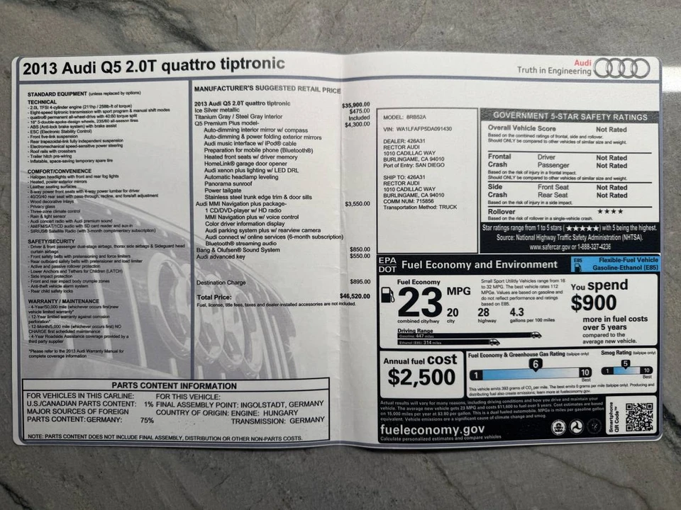 2013 Audi 8R Q5 - Image 21 of 21