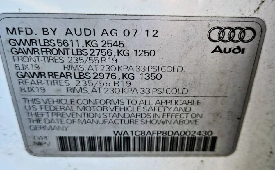 2013 Audi 8R Q5 - Image 14 of 16