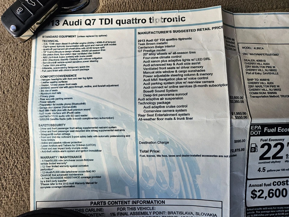 2013 Audi 4L Q7 - Image 8 of 21