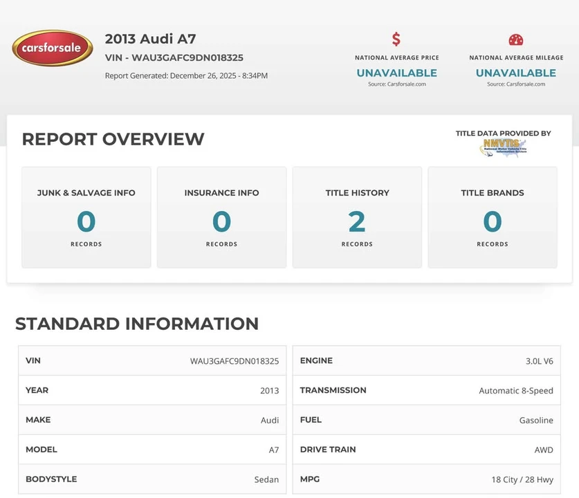 2013 Audi C7 A7 - Image 2 of 17