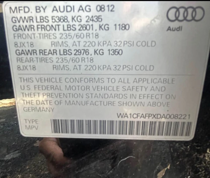 2013 Audi 8R Q5 - Image 11 of 11