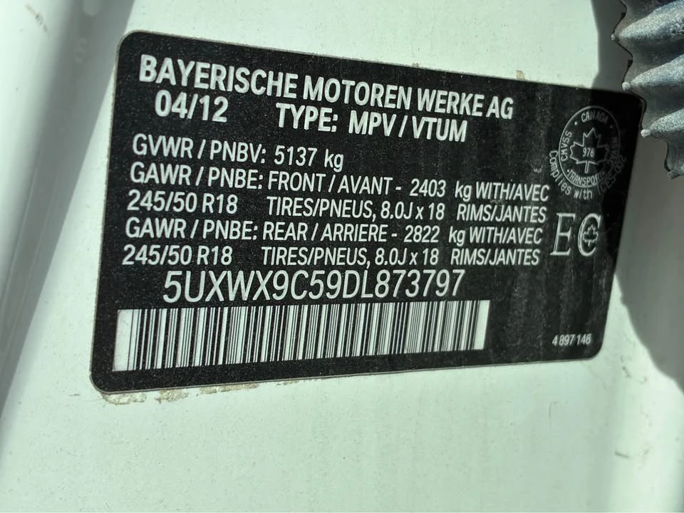 2013 BMW F25 X3 - Image 11 of 13
