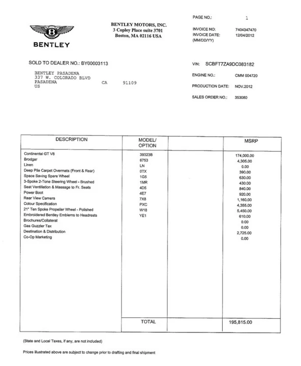 2013 Bentley Continental GT 2nd Gen - Image 7 of 12
