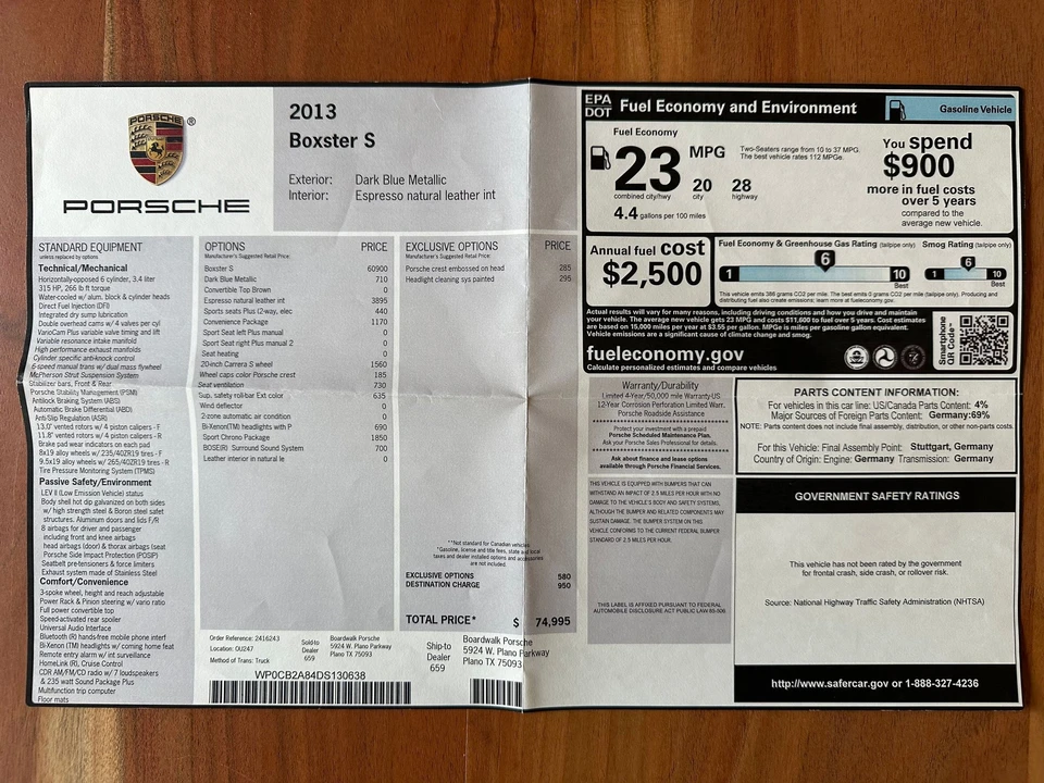 2013 Porsche 981 Boxster S - Image 8 of 31