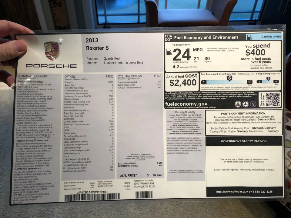 2013 Porsche 981 Boxster S - Image 5 of 9