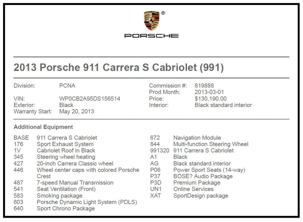 2013 Porsche 991 Carrera S - Image 2 of 17