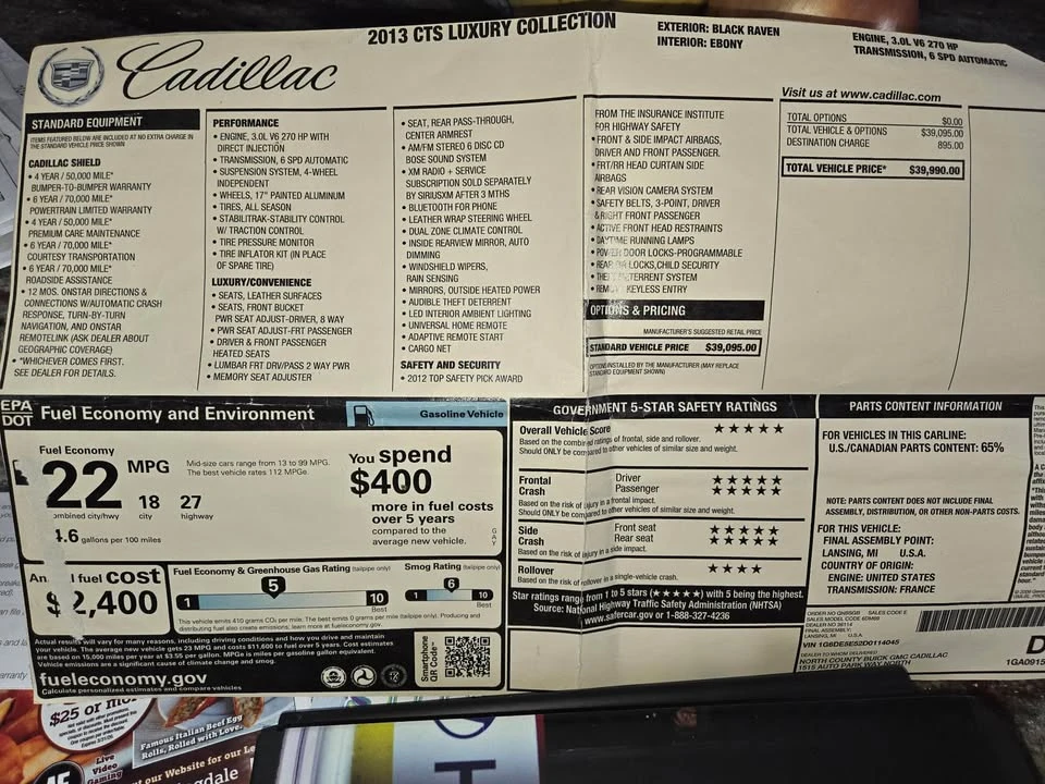 2013 Cadillac CTS 2nd Gen - Image 16 of 16