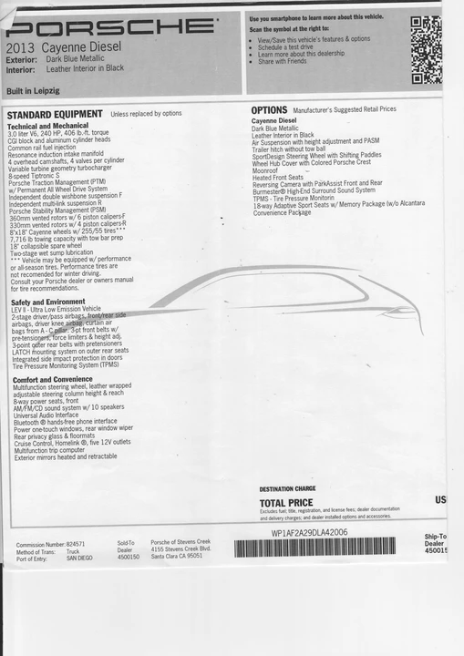 2013 Porsche 958 Cayenne Diesel - Image 7 of 7