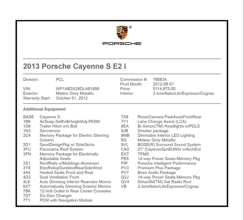 2013 Porsche 958 Cayenne S - Image 7 of 12