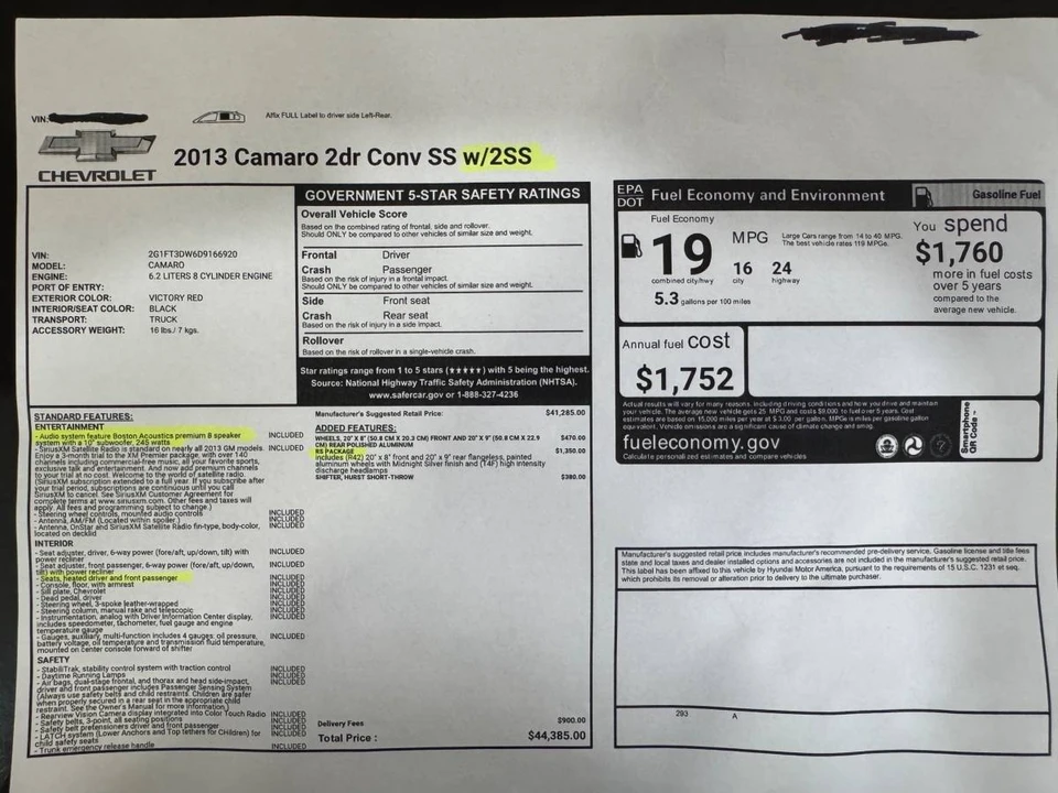 2013 Chevrolet Camaro SS 5th Gen - Image 2 of 21
