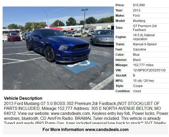2013 Ford S197 Mustang Boss 302 - Image 2 of 20