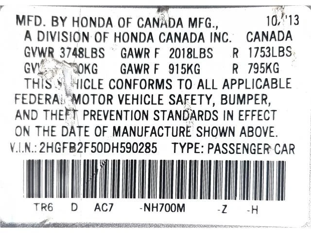 2013 Honda Civic 9th Gen - Image 9 of 9