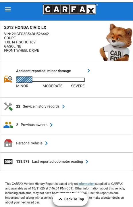 2013 Honda Civic 9th Gen - Image 13 of 13