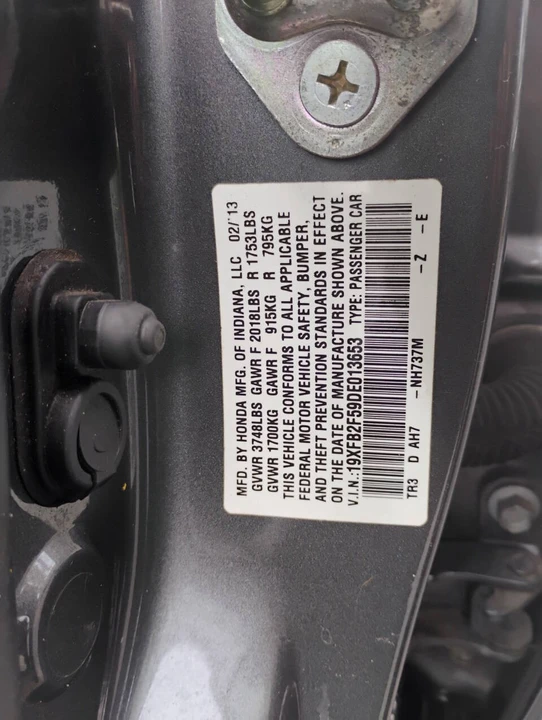 2013 Honda Civic 9th Gen - Image 11 of 26