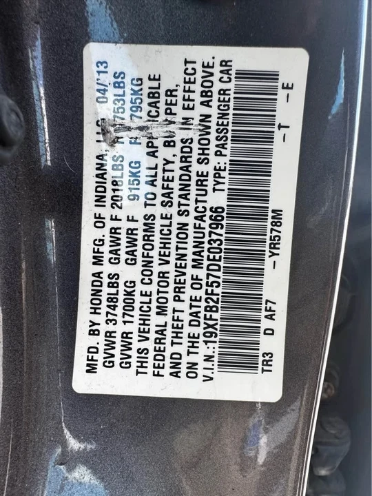 2013 Honda Civic 9th Gen - Image 10 of 19